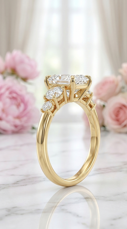 radiant lab grown diamond ring