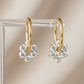 Lab Grown Diamond Hoop Earrings • Floral Cluster Gold Huggies