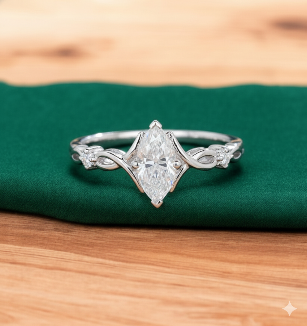 0.536ct Marquise Lab Grown Diamond Engagement Ring