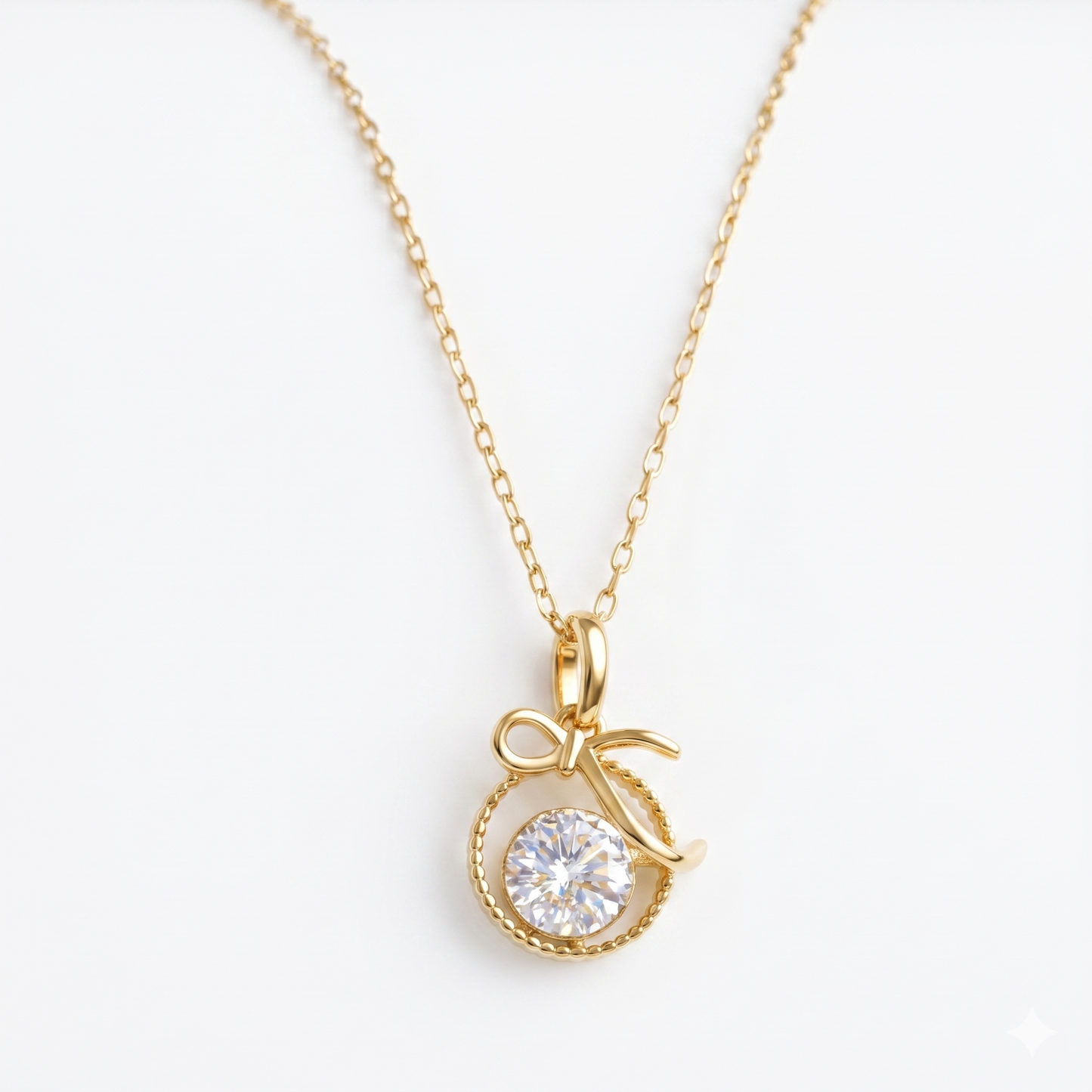 Round Lab-Grown Pendant Necklace