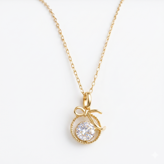 Round Lab-Grown Pendant Necklace