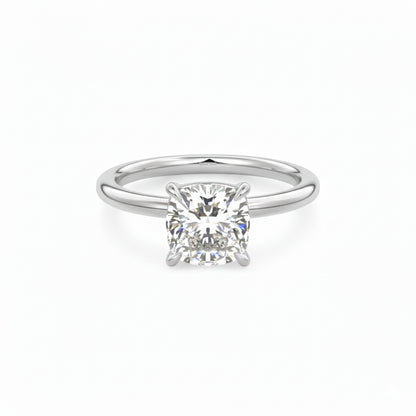 2.00Ct Cushion Cut Lab Grown Diamond Engagement Ring in 14k Yellow Gold