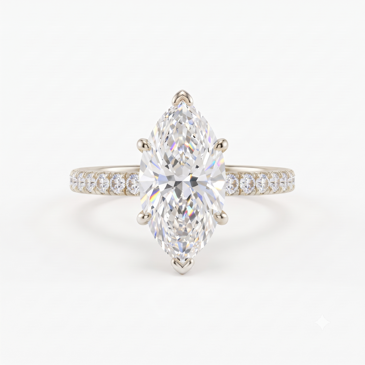 1.00ct Marquise Cut Lab Grown Diamond Unique Engagement Ring