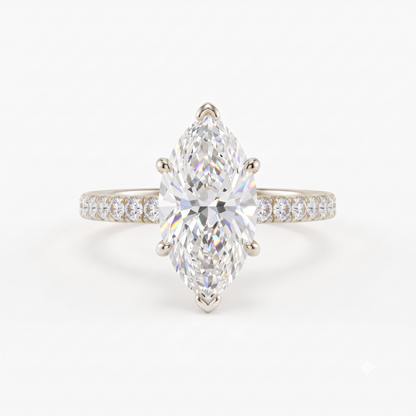 1.00ct Marquise Cut Lab Grown Diamond Unique Engagement Ring