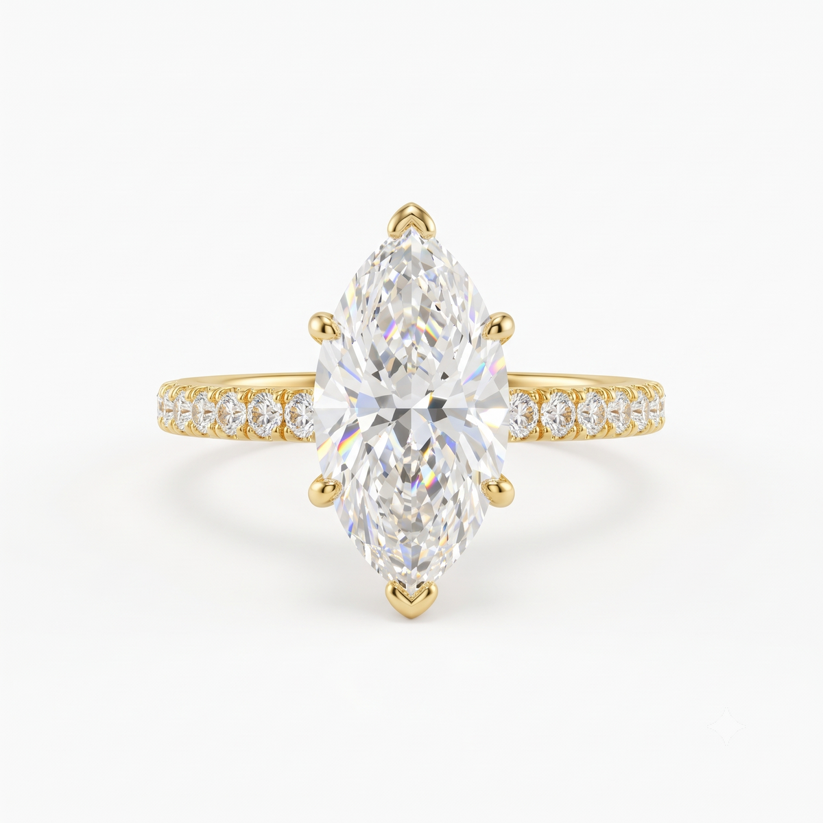 1.00ct Marquise Cut Lab Grown Diamond Unique Engagement Ring