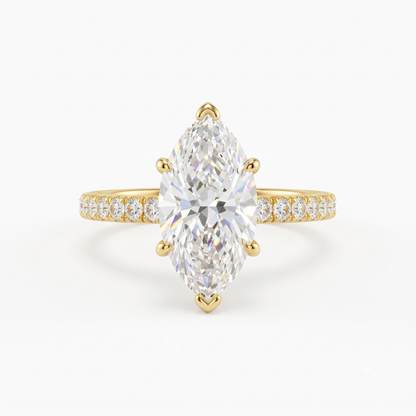 1.00ct Marquise Cut Lab Grown Diamond Unique Engagement Ring