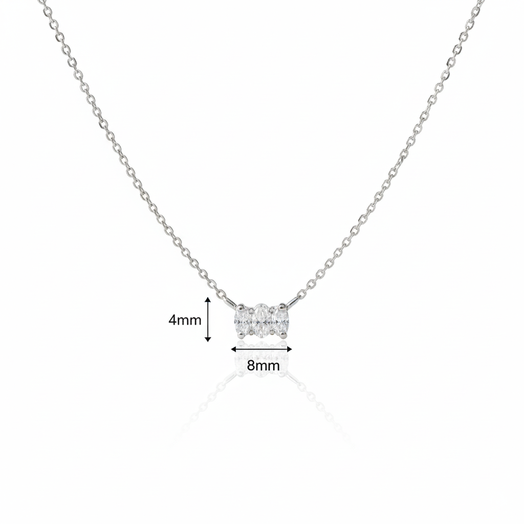 0.300 Ct Dainty  Cluster Necklace • Minimalist Gold Pendant Necklace