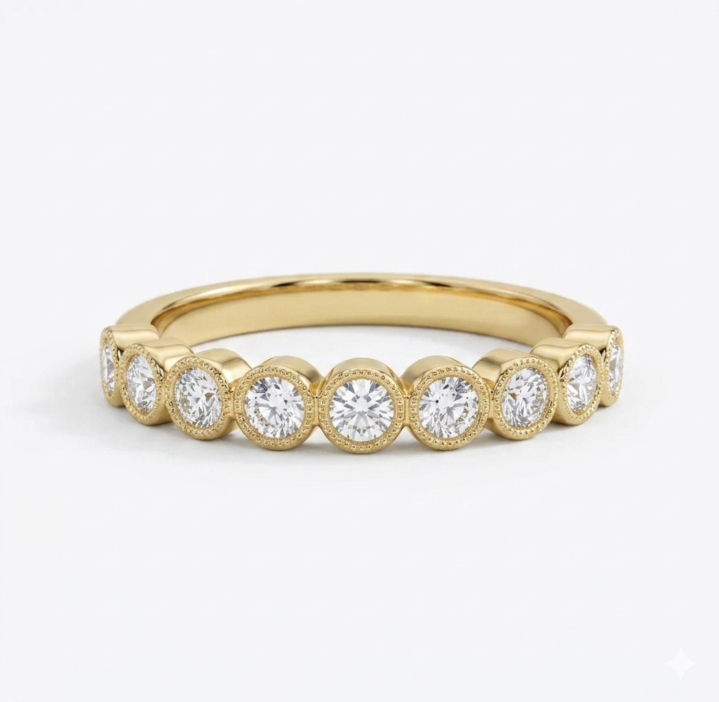 14K Gold Half-Eternity Band | Lab-Grown Diamonds