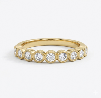 14K Gold Half-Eternity Band | Lab-Grown Diamonds