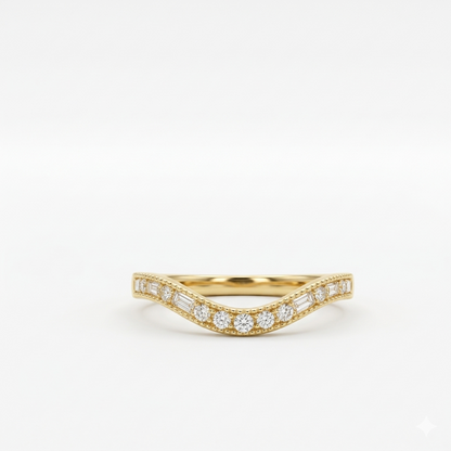 4 CT Curved Moissanite Bridal Wedding Band