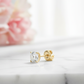 1/2ct Lab Grown Diamond Stud Earrings • 14K Yellow Gold Dainty Solitaire Earrings
