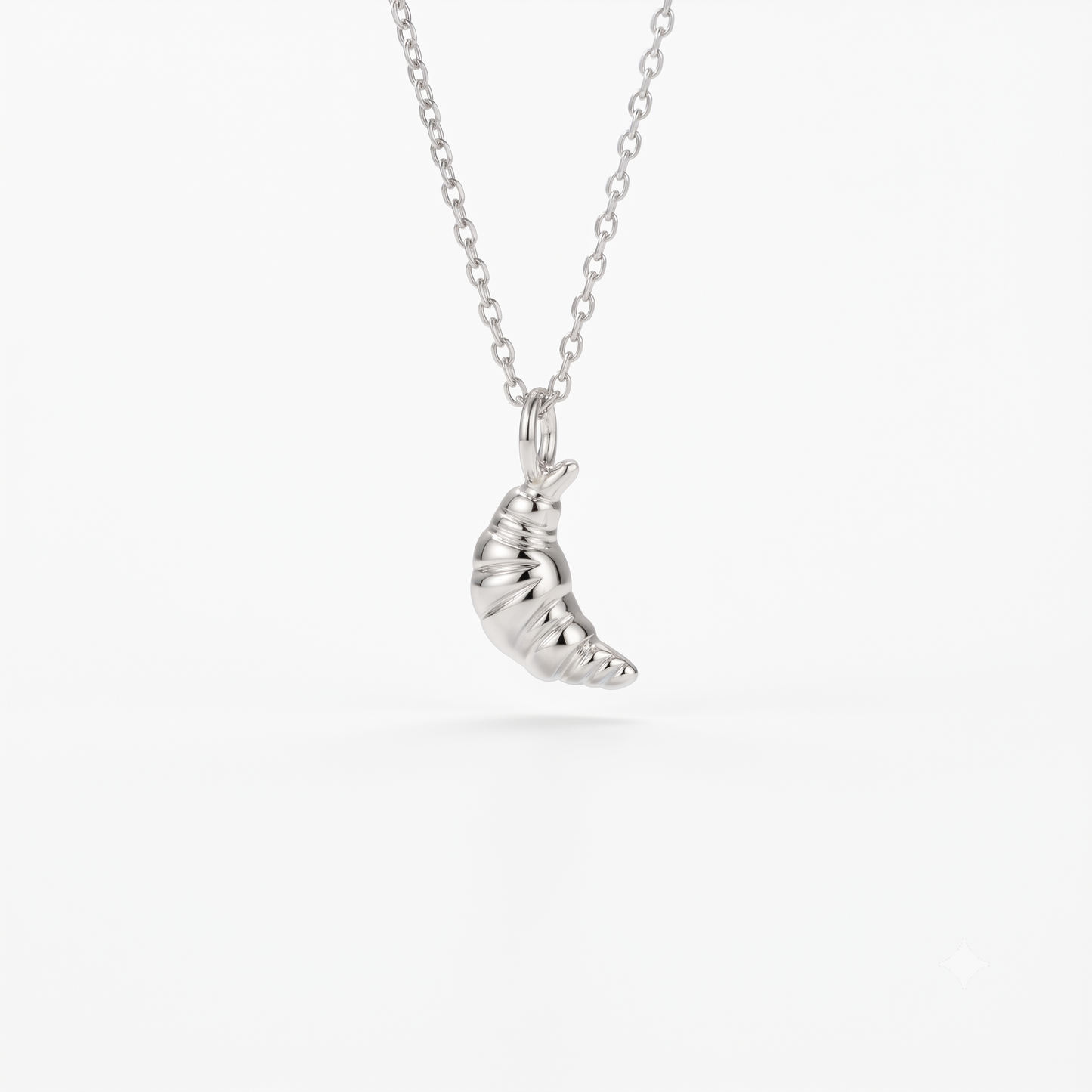 14K Gold Croissant Pendant Necklace