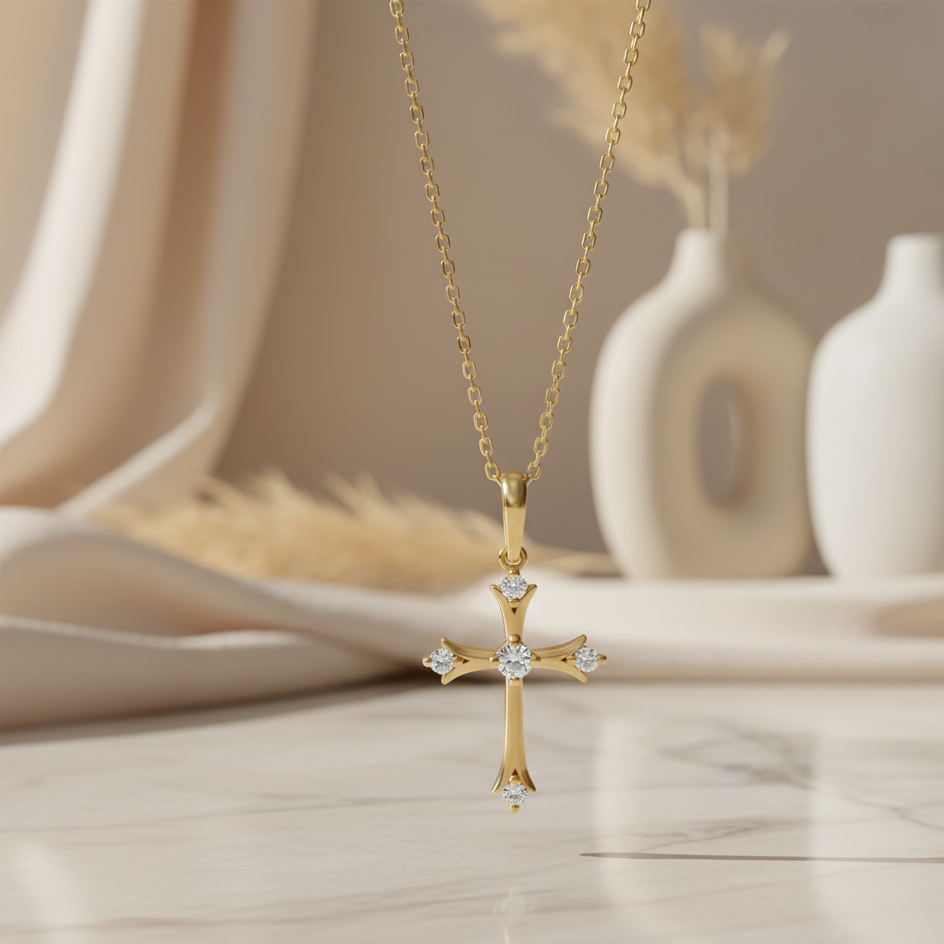 moissanite cross pendant necklace​


