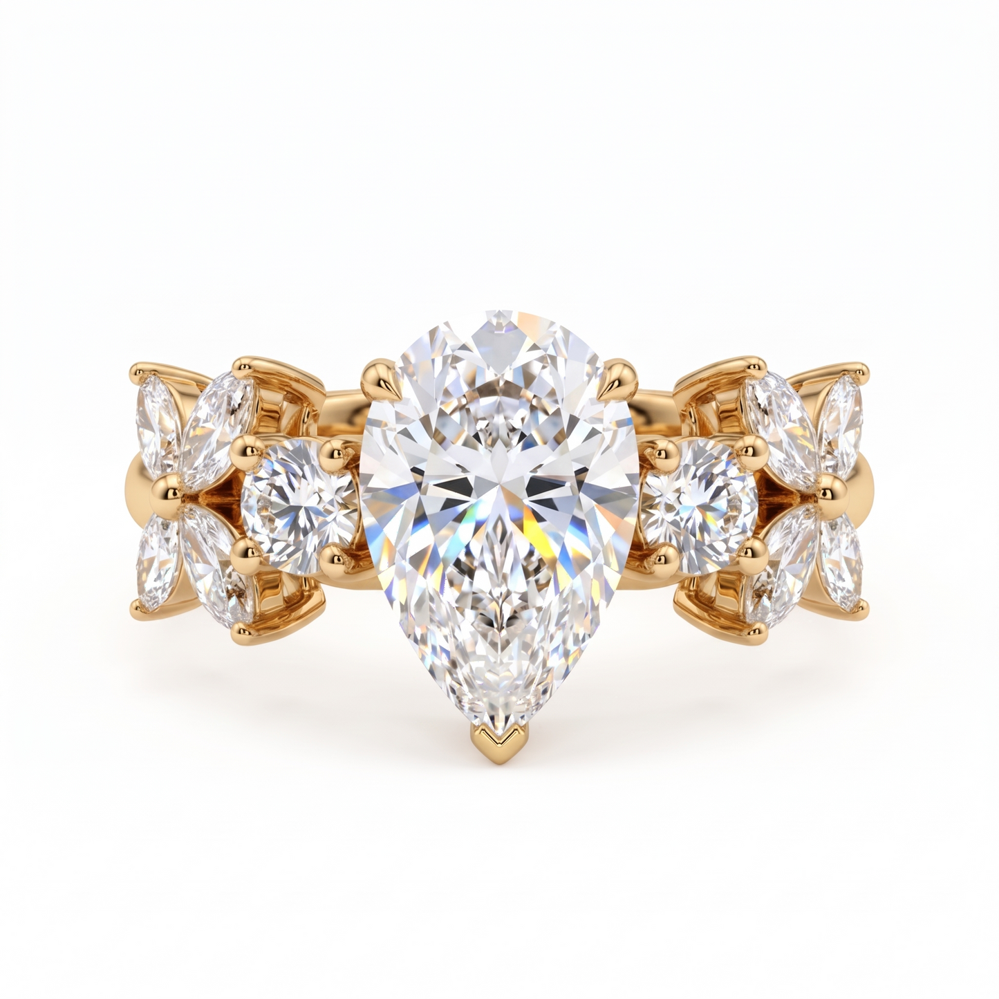 2.0ct Pear Cut Prong Lab-Grown Engagement Ring
