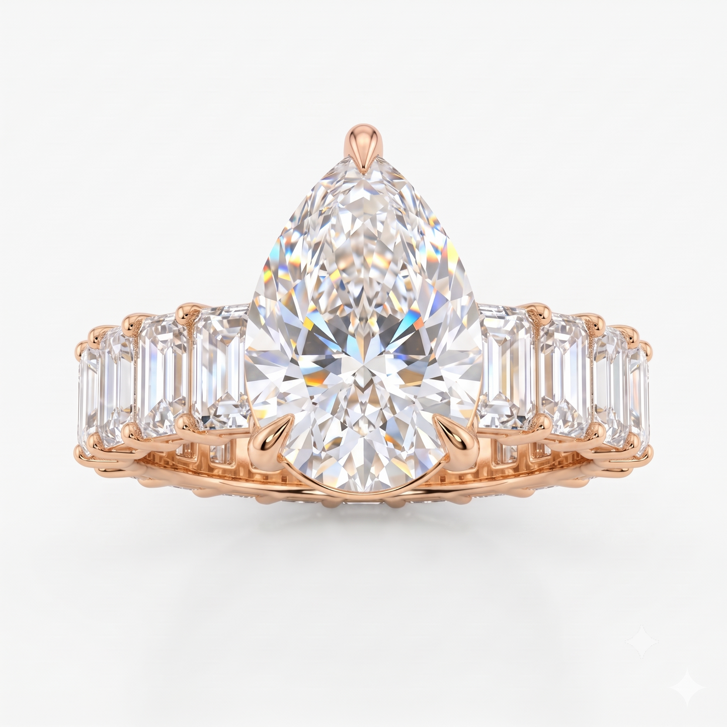 2.0CT Pear shaped Lab-Grown engagement ring