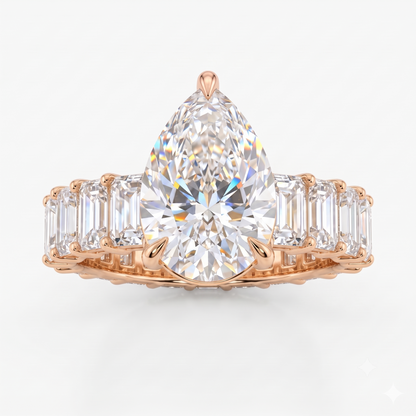 2.0CT Pear shaped Lab-Grown engagement ring