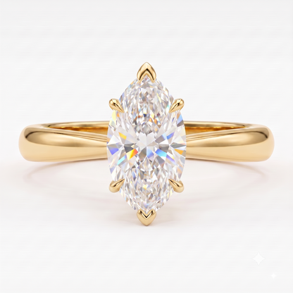 1.00CT Marquise Cut Lab Grown Diamond Engagement Ring