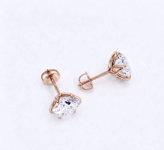 3.00 ct Lab Diamond Lotus Stud Earrings