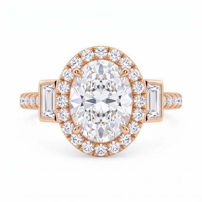 halo oval engagement ring​


