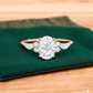 1.50ct Oval Cut Lab Grown Diamond Engagement Ring, Cluster Bridal Ring