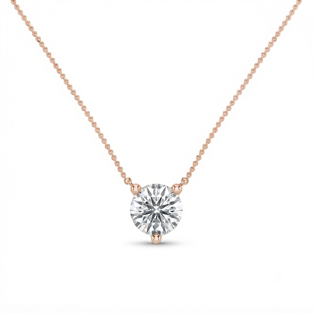 2.50 ct Dainty Round Cut Lab Grown Diamond Solitaire Pendant Necklace