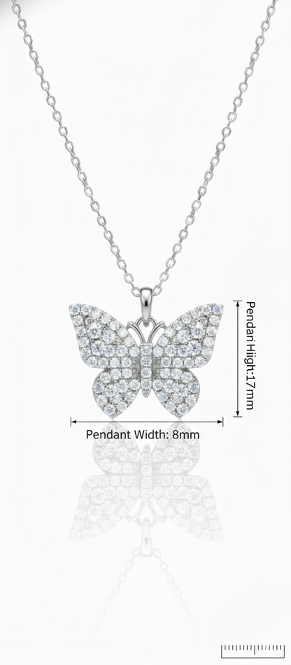 0.300 Ct Butterfly Pave Lab-Grown Diamond Necklace