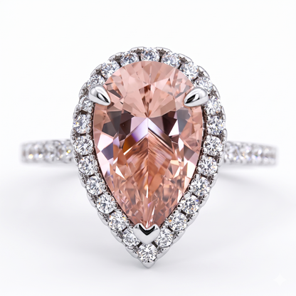 2.00ct  Pear Morganite Engagement Ring