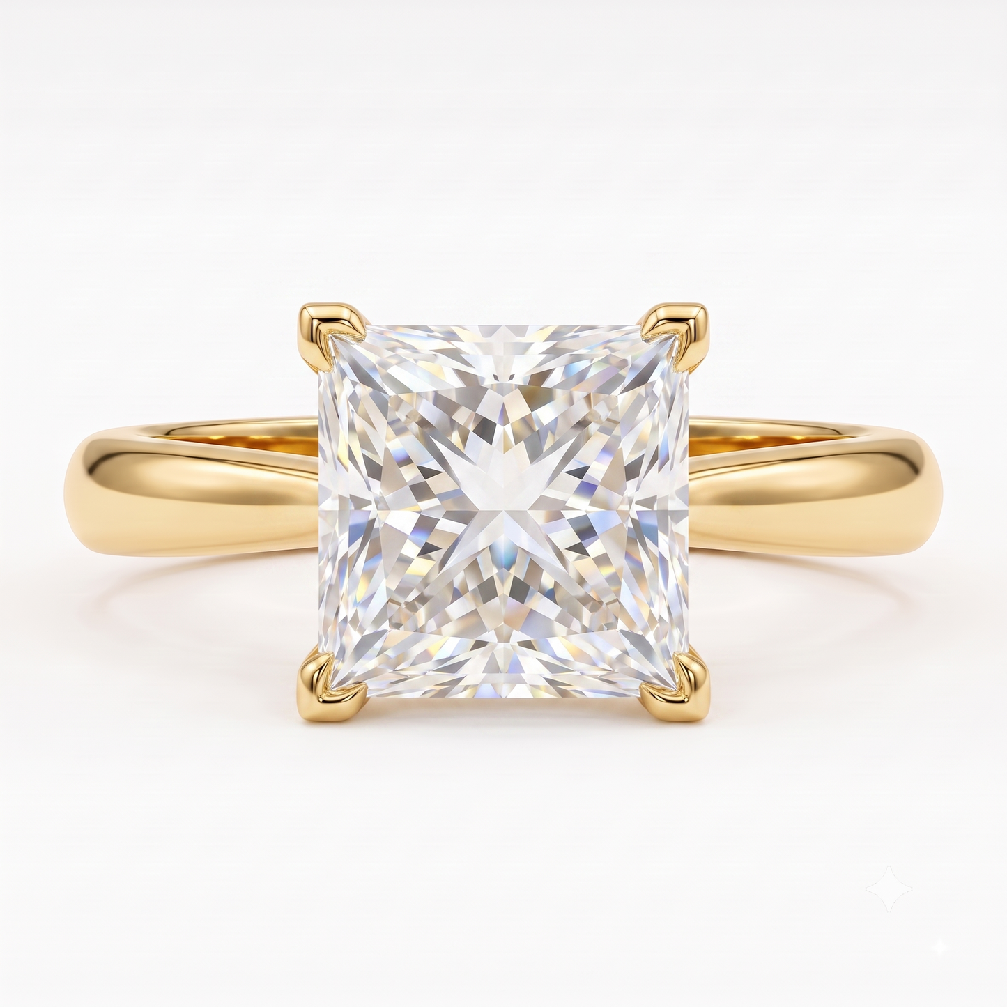 1.00CT Princess Cut Lab Grown Diamond Engagement Ring