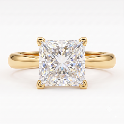 1.00CT Princess Cut Lab Grown Diamond Engagement Ring