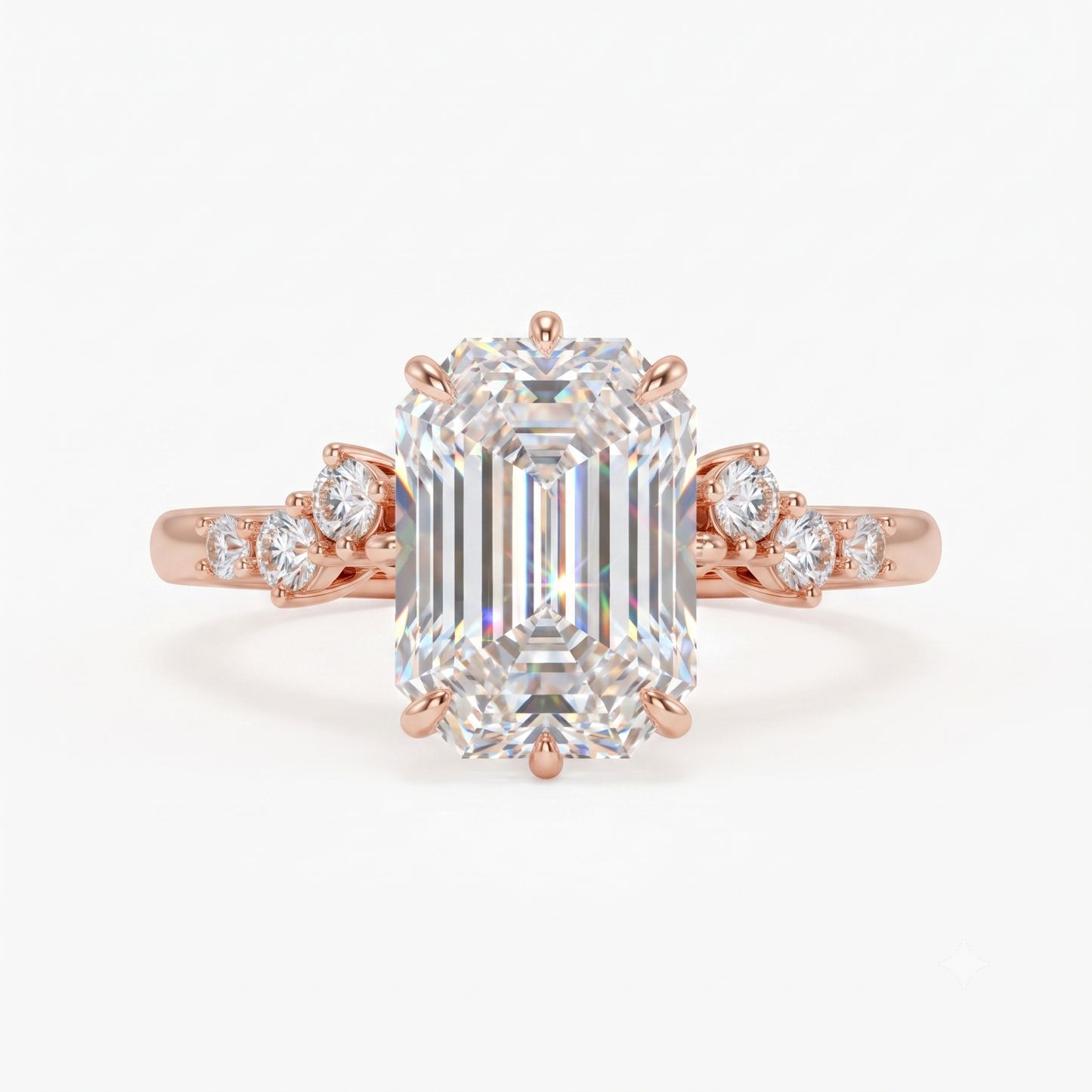 3.00ct Emerald cut moissanite engagement ring