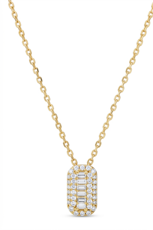 0.400 Ct Baguette Lab-Grown Diamond Pendant Necklace