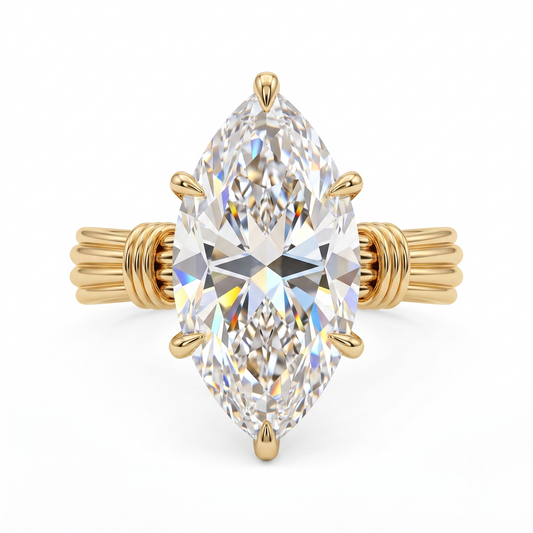 1.00ct Elegant Marquise Cut Lab Grown Diamond Engagement Ring