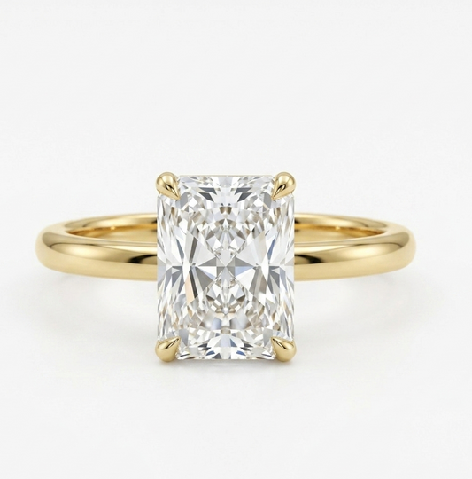 radiant cut lab grown diamond engagement ring
