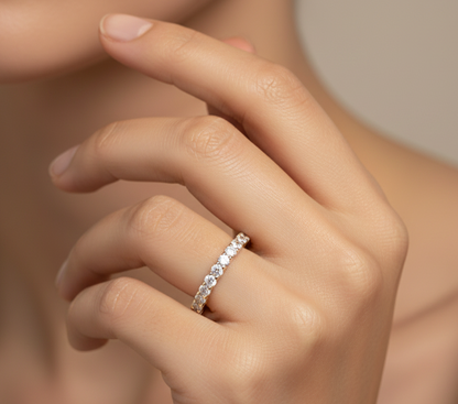 0.480 Ct 1.80mm Round Cut Colorless Lab Grown Diamond Band