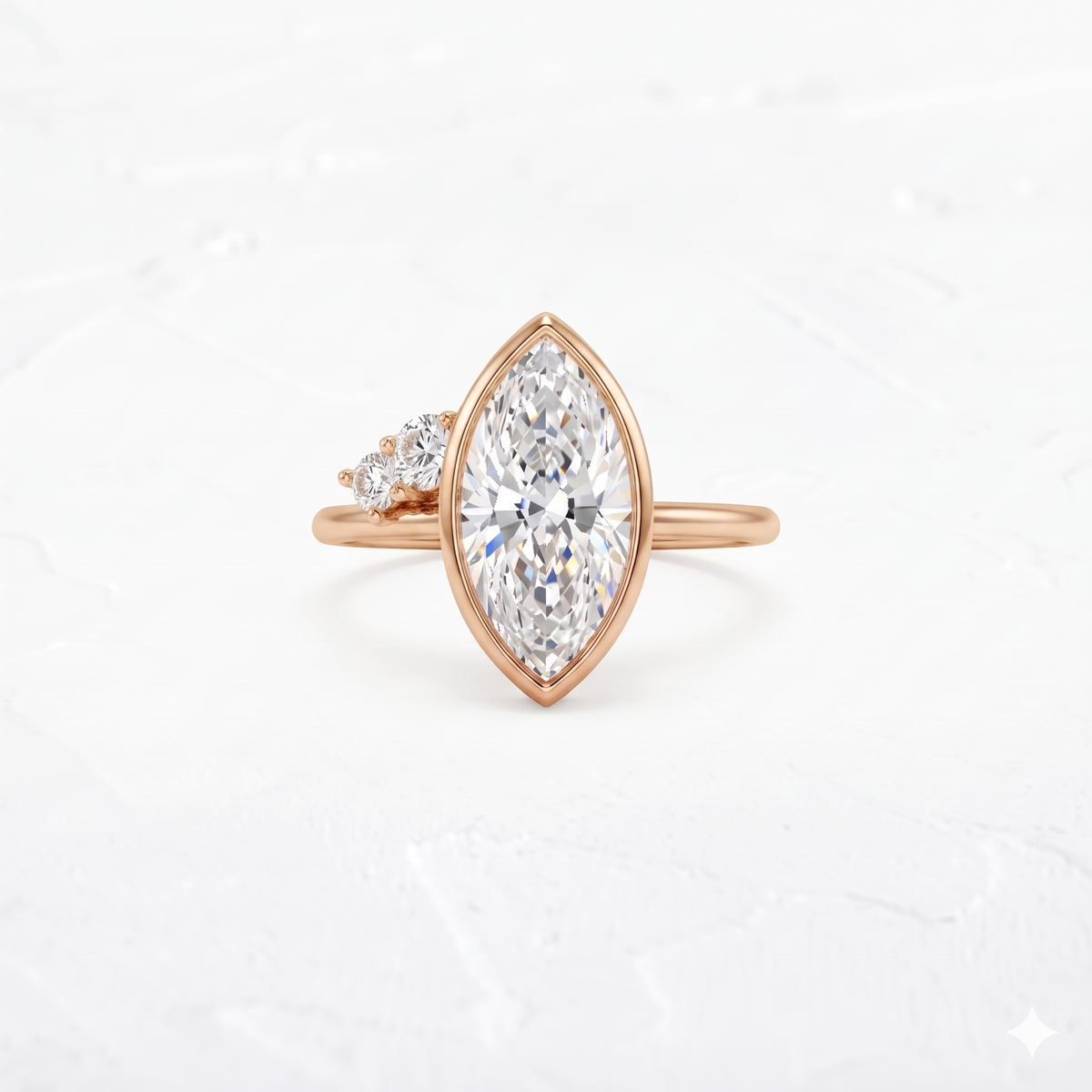 1.00 Ct Marquise Lab Grown Diamond Ring in 14K Gold | Amavida