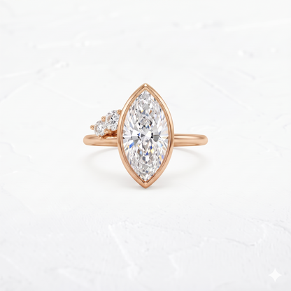 1.00 Ct Marquise Lab Grown Diamond Ring in 14K Gold | Amavida