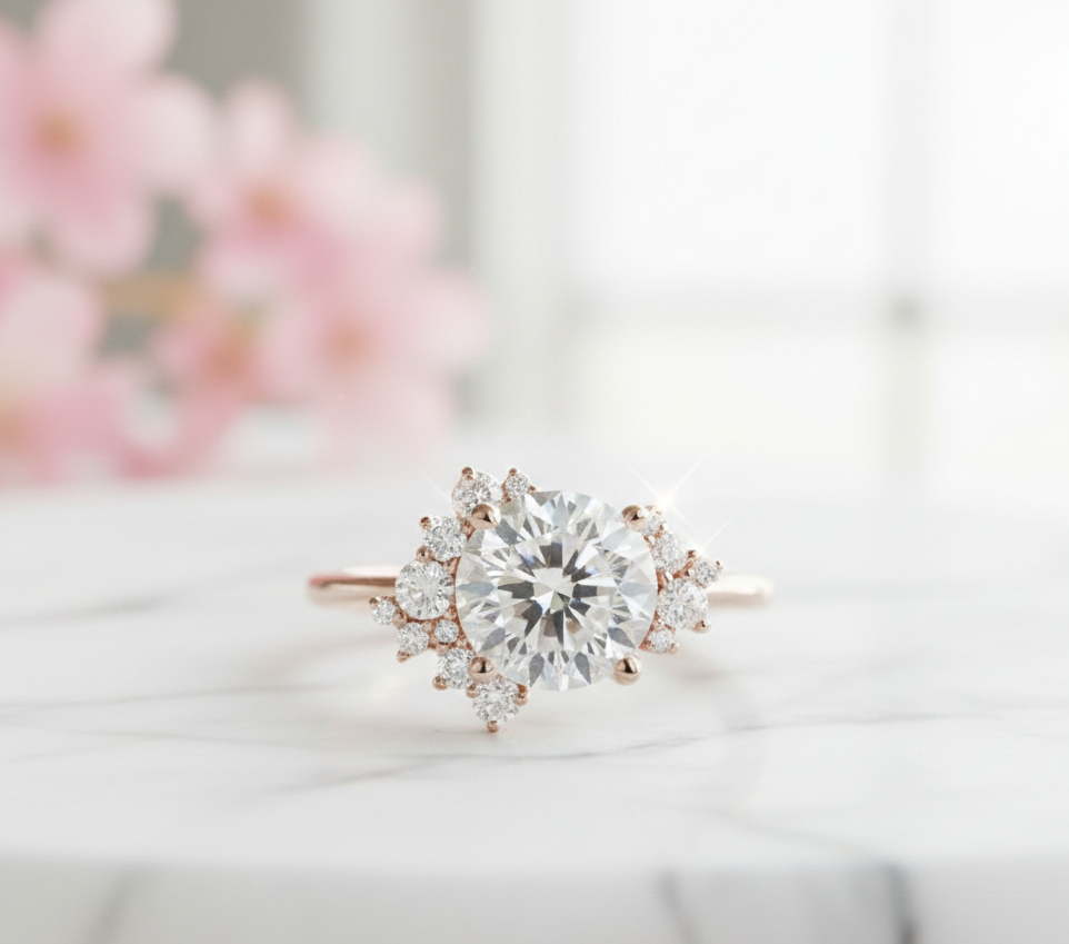 1.90 ct Round Cut Lab-Grown Diamond Halo Engagement Ring