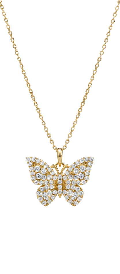 0.300 Ct Butterfly Pave Lab-Grown Diamond Necklace