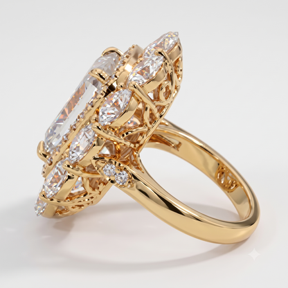 2.50ct Radiant Cut Lab Grown Diamond Halo Engagement Ring