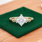 1.5 CT Princess Cut Lab Grown Diamond Engagement Ring • Vintage 14k Yellow Gold Twist Band