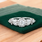 Vintage Cluster 0.6ct Round Cut Lab Grown Diamond Engagement Ring
