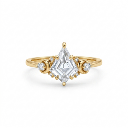 1.20ct Kite Cut Lab Grown Diamond Engagement Ring 14k Rose Gold Ring