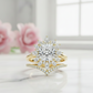 1.85 Ct Sunburst Diamond Bridal Set – Floral Halo Ring