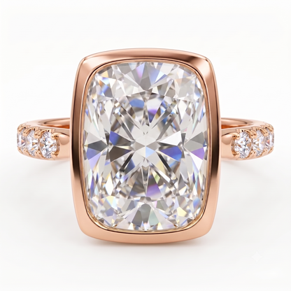 4.00ct Radiant Cut Lab-Grown Bezel Set Solitaire ring