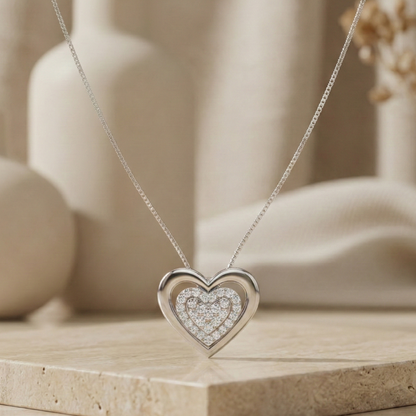 0.100 Ct  Lab-Grown Diamond Heart Necklace