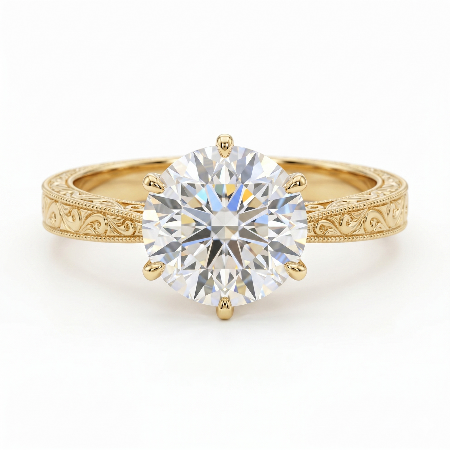 Vintage 1.50CT Round cut Lab-Grown ring