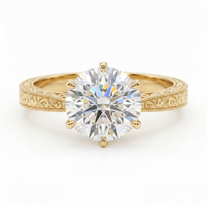 Vintage 1.50CT Round cut Lab-Grown ring