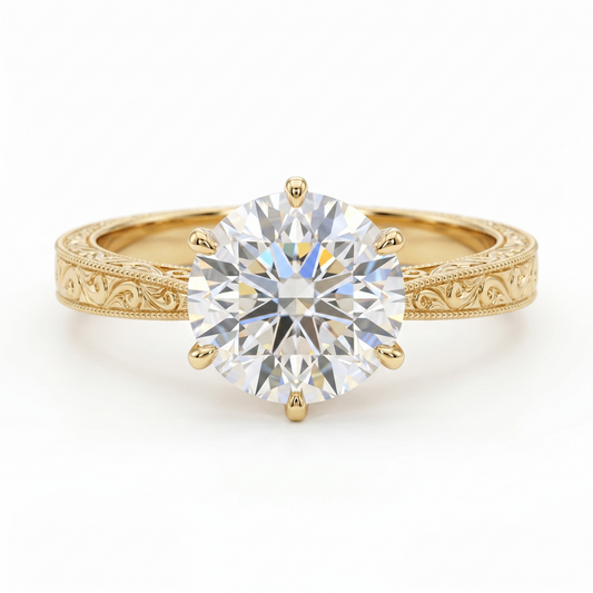 Vintage 1.50CT Round cut Lab-Grown ring