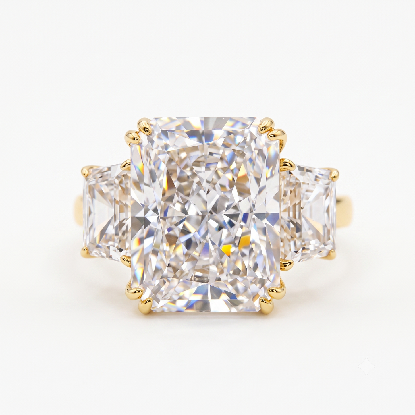 2.0CT Radiant Cut Three Stone Lab-Grown Engagement Ring
