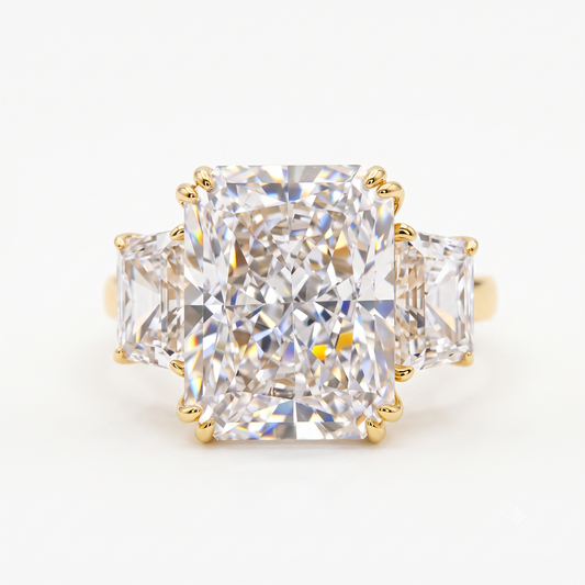 2.0CT Radiant Cut Three Stone Lab-Grown Engagement Ring